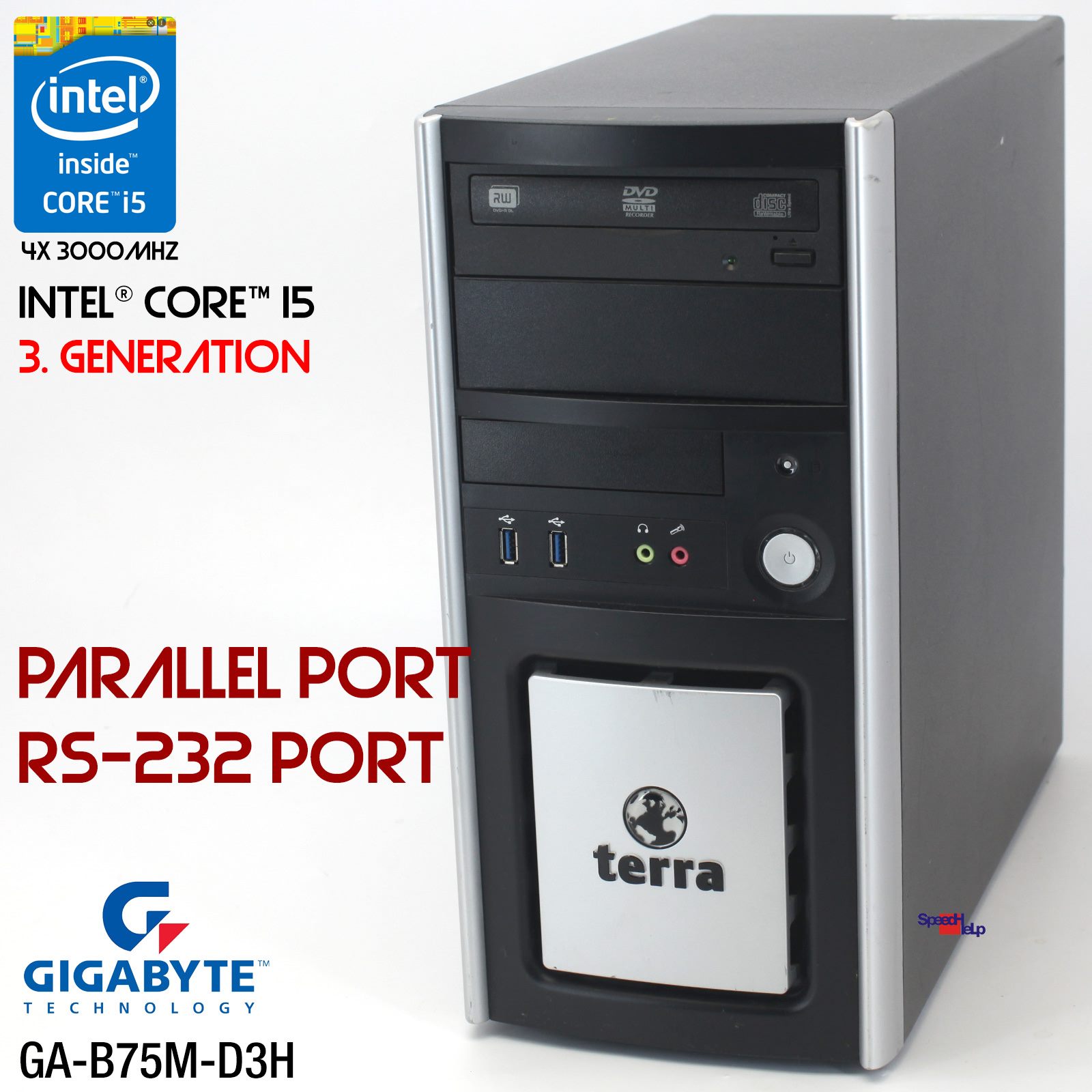 GIGABYTE GA-B75M-D3H PC PC COMPUTER CORE i5 QUAD WINDOWS XP PARALLEL RS-232 PORT