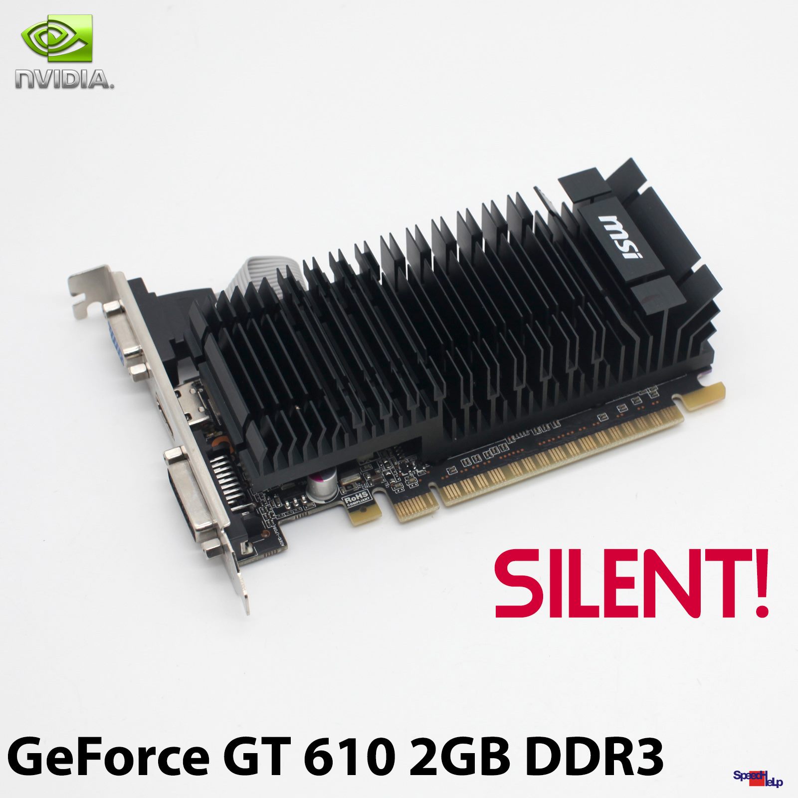 MSI GEFORCE GT 610 2GB DDR3 N610-2GD3H HDMI DVI VGA PCI-E GRAFIKKARTE VIDEO CARD