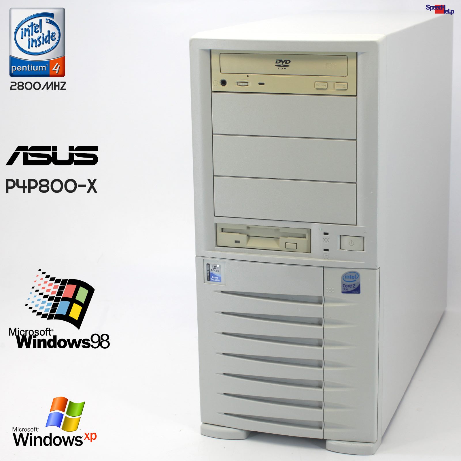 🖥ASUS P4P800-X PC COMPUTER PENTIUM 4 2800MHZ 512MB LPT SOUND LAN WINDOWS 98 OK