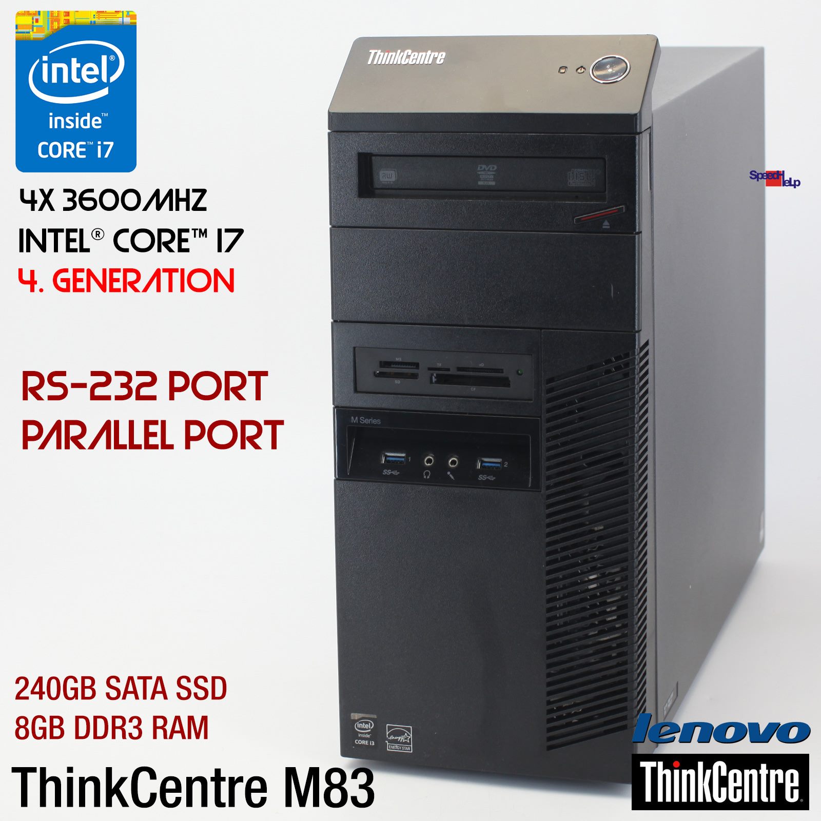 🖥IBM LENOVO THINKCENTRE M83 INTEL CORE i7 4790 COMPUTER PC PARALLEL LPT WIN 10