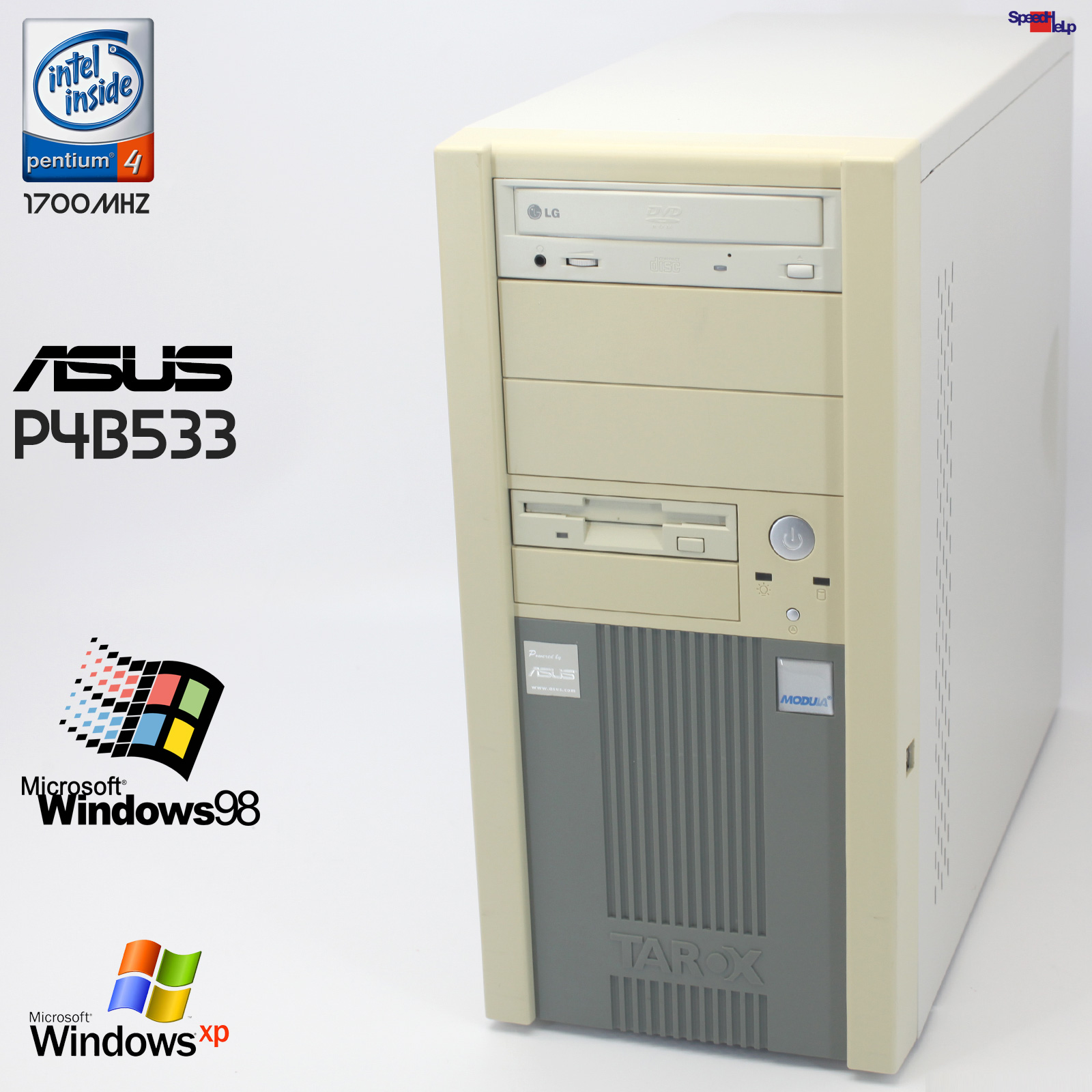 🖥ASUS P4B533 PC COMPUTER PENTIUM 4 1700MHZ 512MB LPT COM SOUN LAN WINDOWS 98 SE
