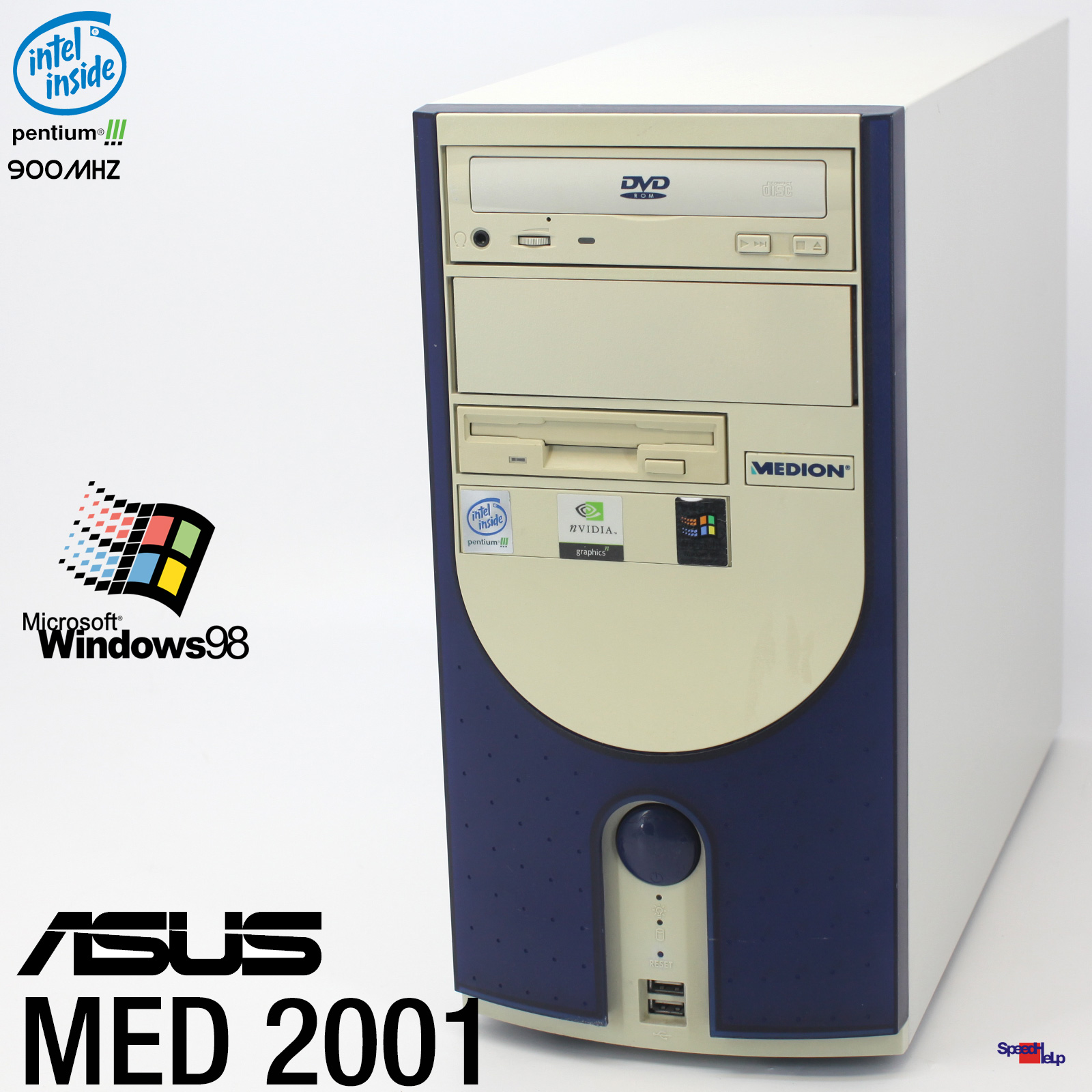 💻COMPUTER MEDION MED 2001 ASUS PC COMPUTER PENTIUM III WINDOWS 98 SE OL GAMES