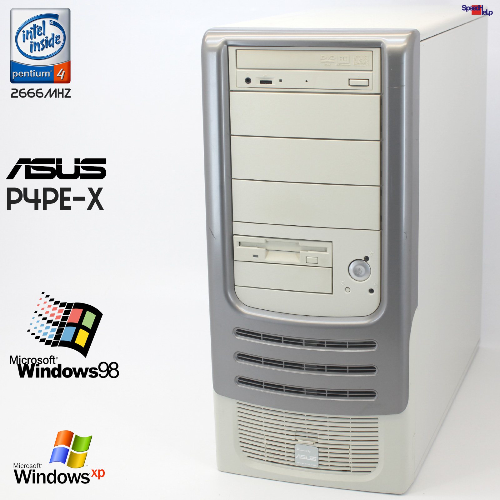 🖥ASUS P4PE-X TE PC COMPUTER PENTIUM 4 2.8GHZ 512MB WINDOWS 98 SE OLD GAMES