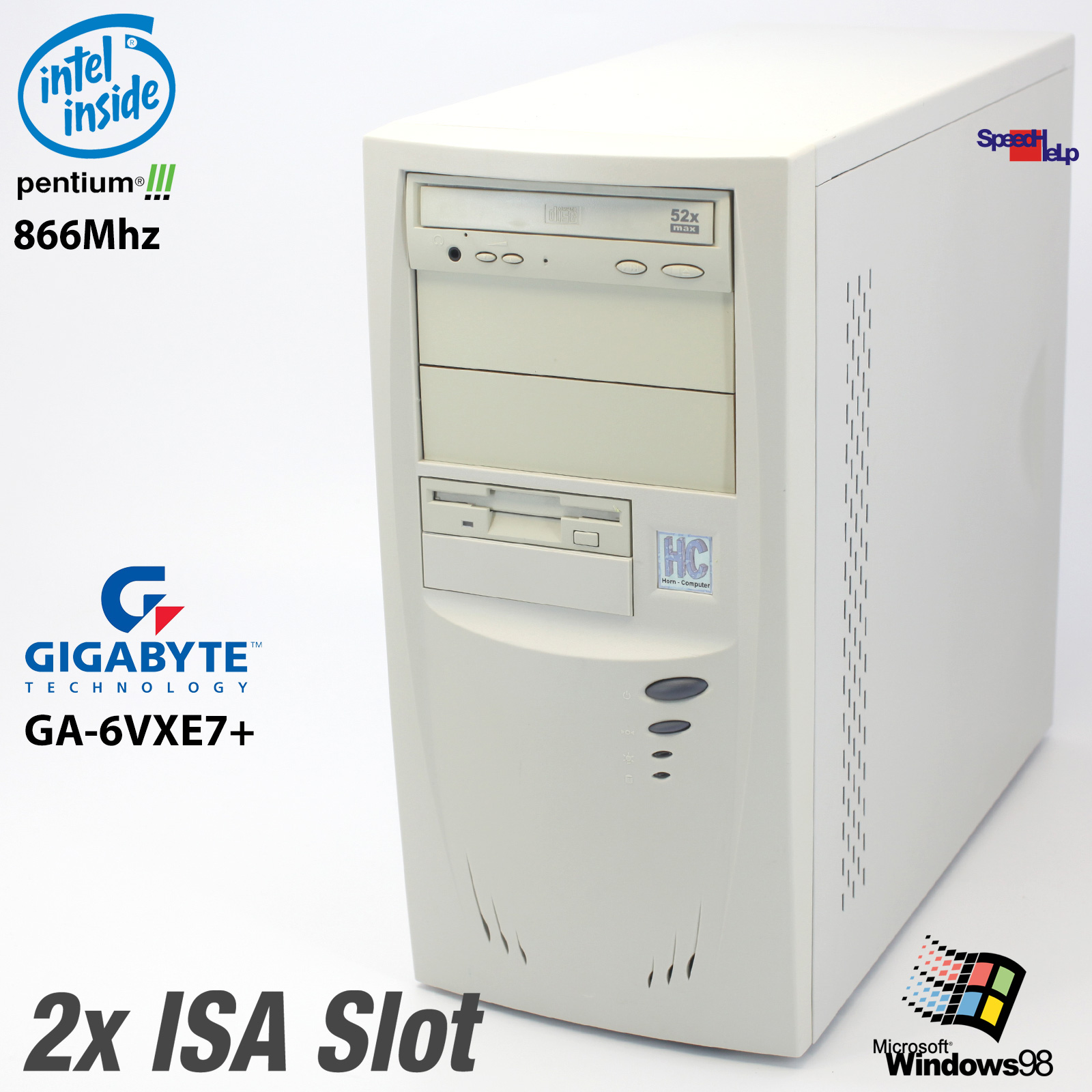 2x ISA GIGABYTE GA-6VXE7+ PC COMPUTER PENTIUM III 512MB WINDOWS 98 PARALLEL LPT